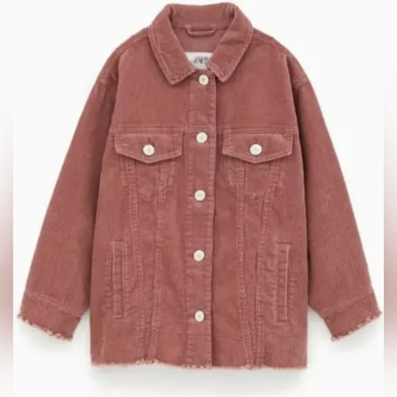 ZARA KIDS Dusty Pink Corduroy Jacket Size 5